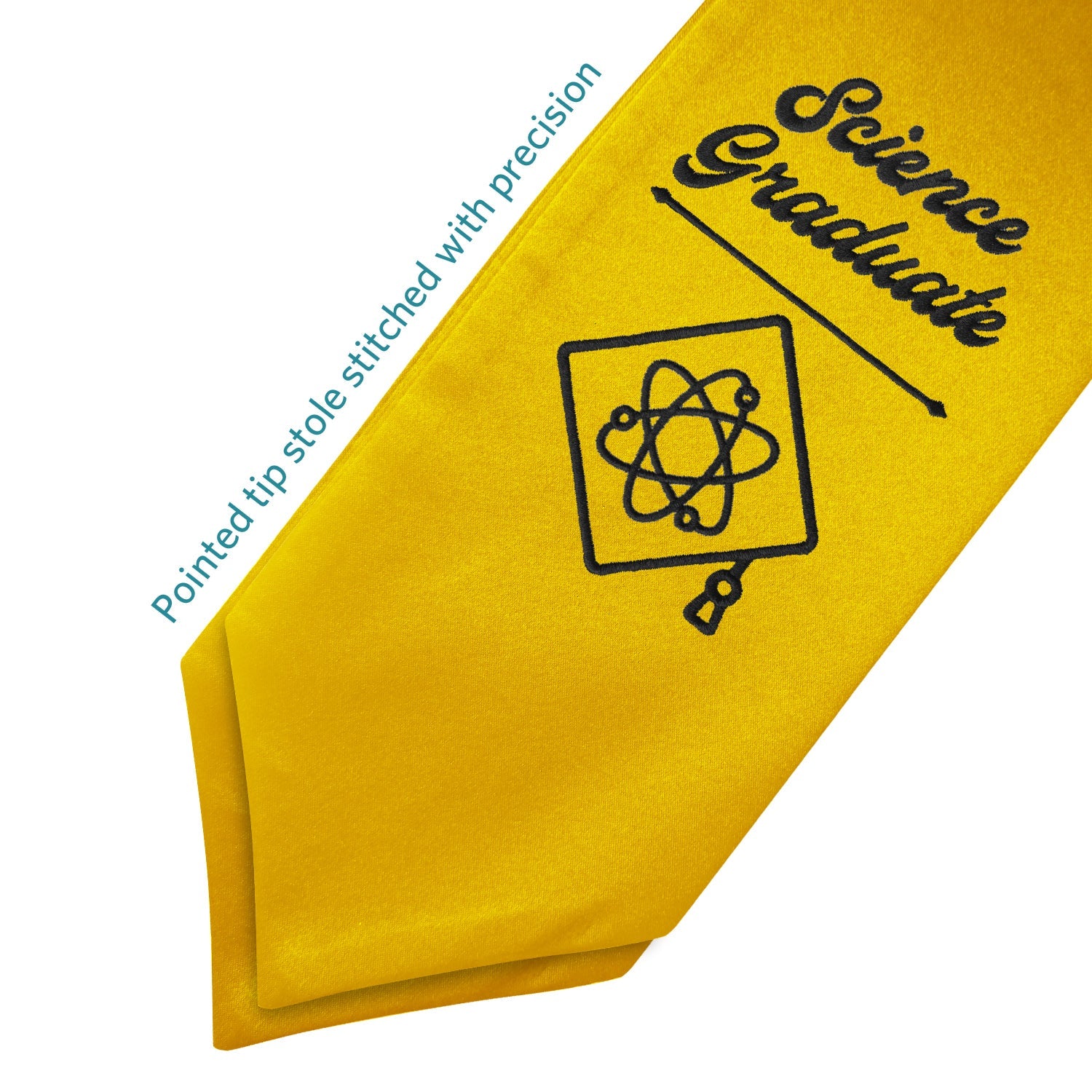 Gold Science Graduate Stole/Sash with Classic Tips by Wholesale Grad Supply