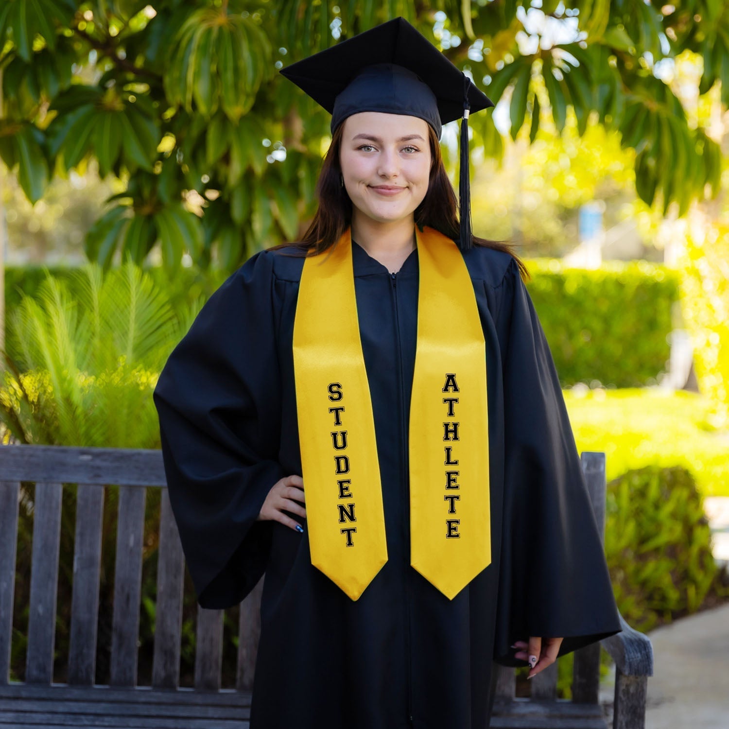 Gold Student Athlete Graduate Stole/Sash with Classic Tips by Wholesale Grad Supply