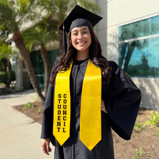 Gold Student Council Graduation Stole by Wholesale Grad Supply