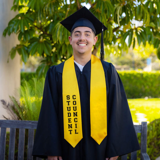 Gold Student Council Graduation Stole by Wholesale Grad Supply