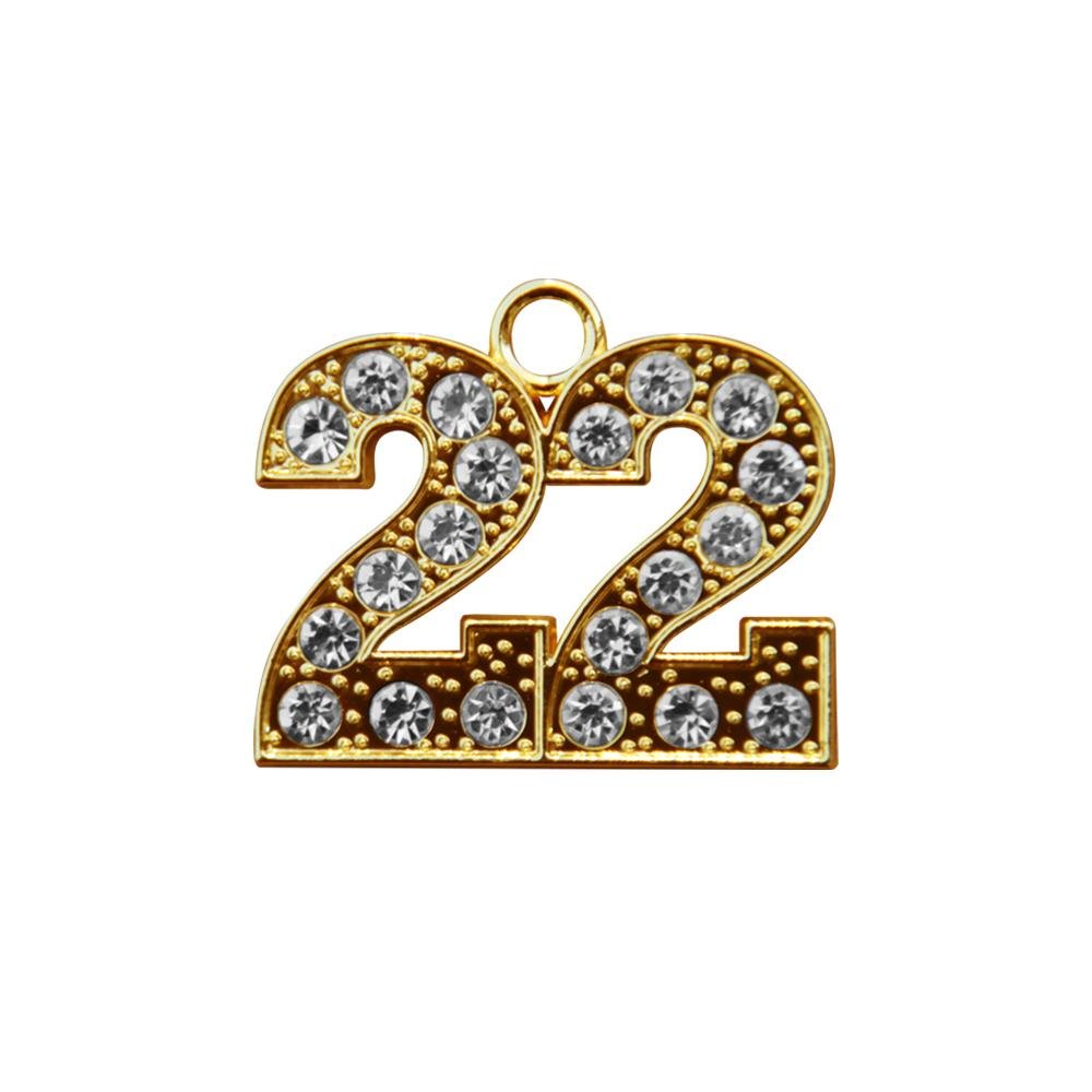Gold Tassel Date Bling Charm Year 2022 by Wholesale Grad Supply