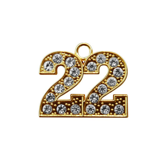 Gold Tassel Date Bling Charm Year 2022 by Wholesale Grad Supply