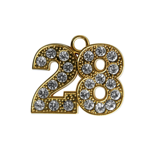 Gold Tassel Date Bling Charm Year 2028 by Wholesale Grad Supply