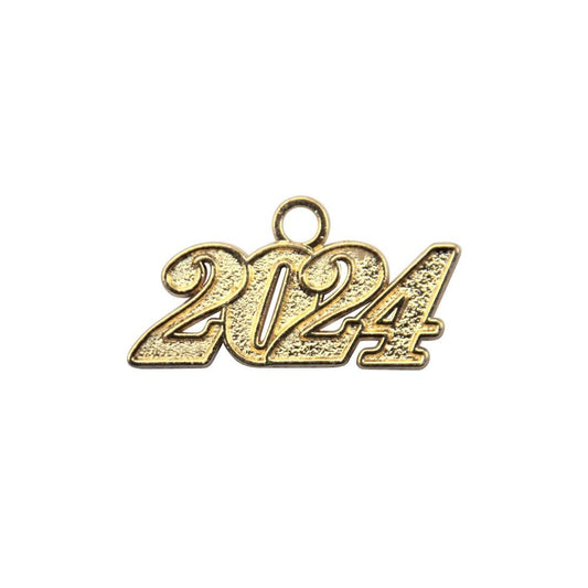 Gold Tassel Date Charm Year 2024 by Wholesale Grad Supply