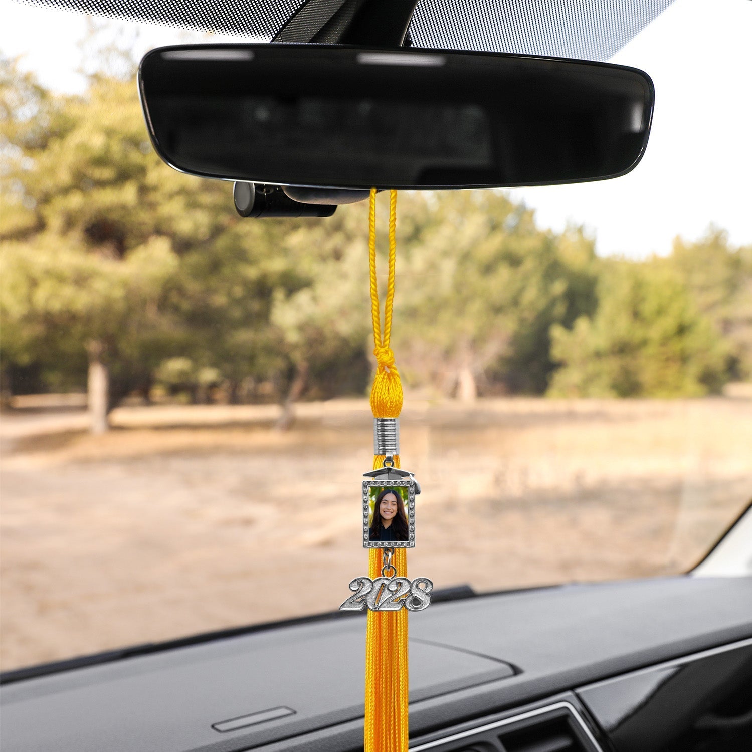 Gold Tassel with Photo Frame Charm and Year Date Drop by Wholesale Grad Supply
