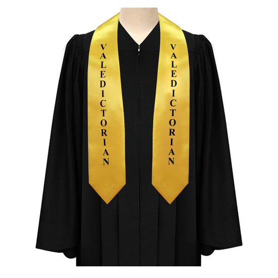 Gold Valedictorian Graduation Stole/Sash with Classic Tips by Wholesale Grad Supply