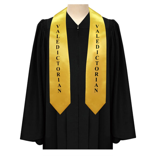 Gold Valedictorian Graduation Stole/Sash with Classic Tips by Wholesale Grad Supply