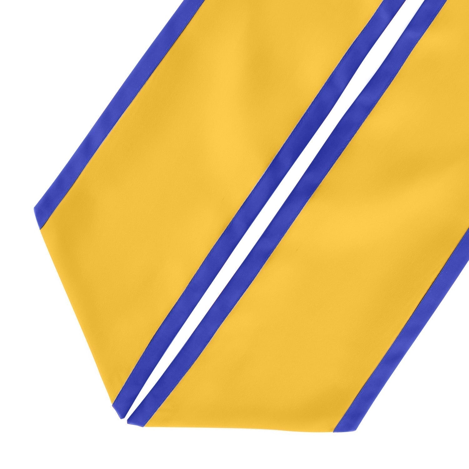 Gold/Royal Blue Plain Graduation Stole with Trim Color & Angled End by Wholesale Grad Supply