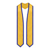 Gold/Royal Blue Plain Graduation Stole with Trim Color & Classic End by Wholesale Grad Supply