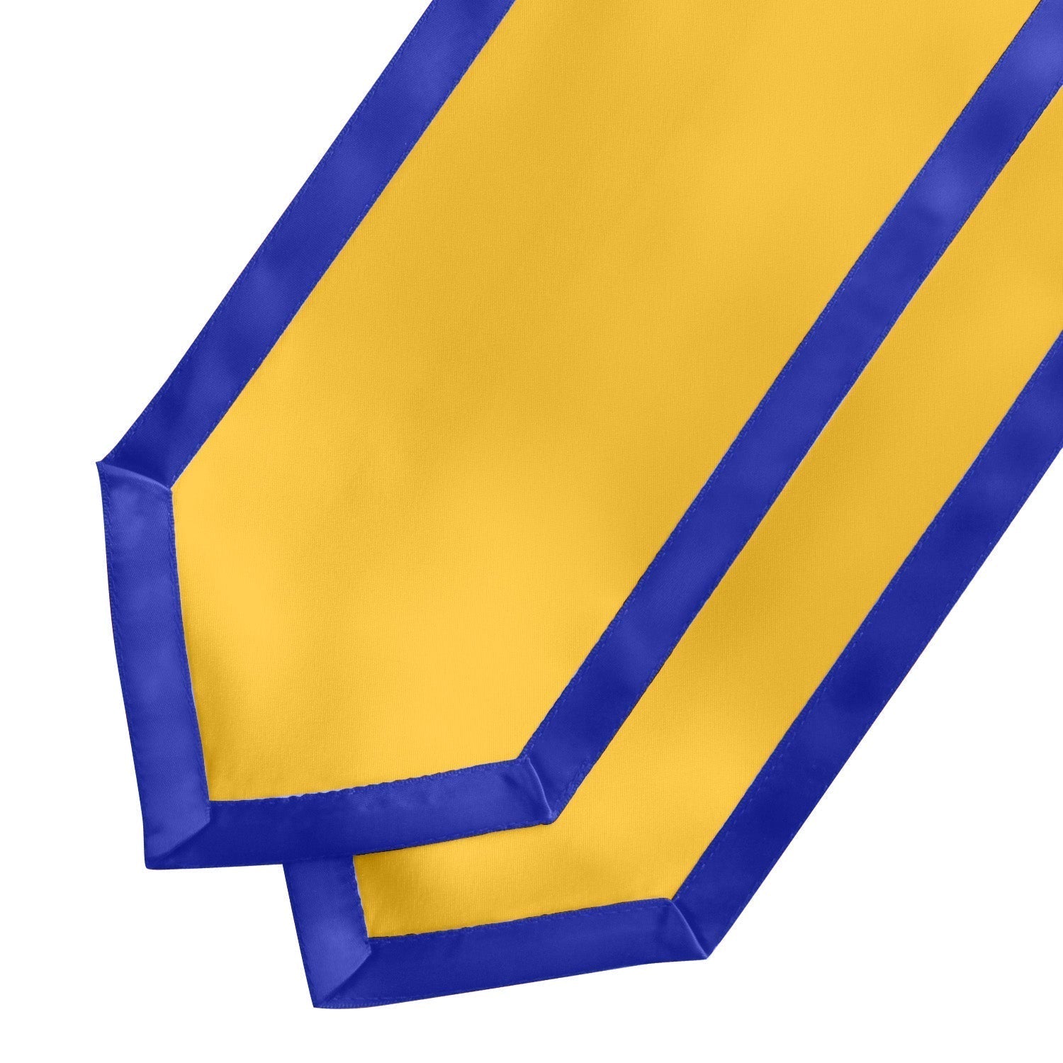Gold/Royal Blue Plain Graduation Stole with Trim Color & Classic End by Wholesale Grad Supply