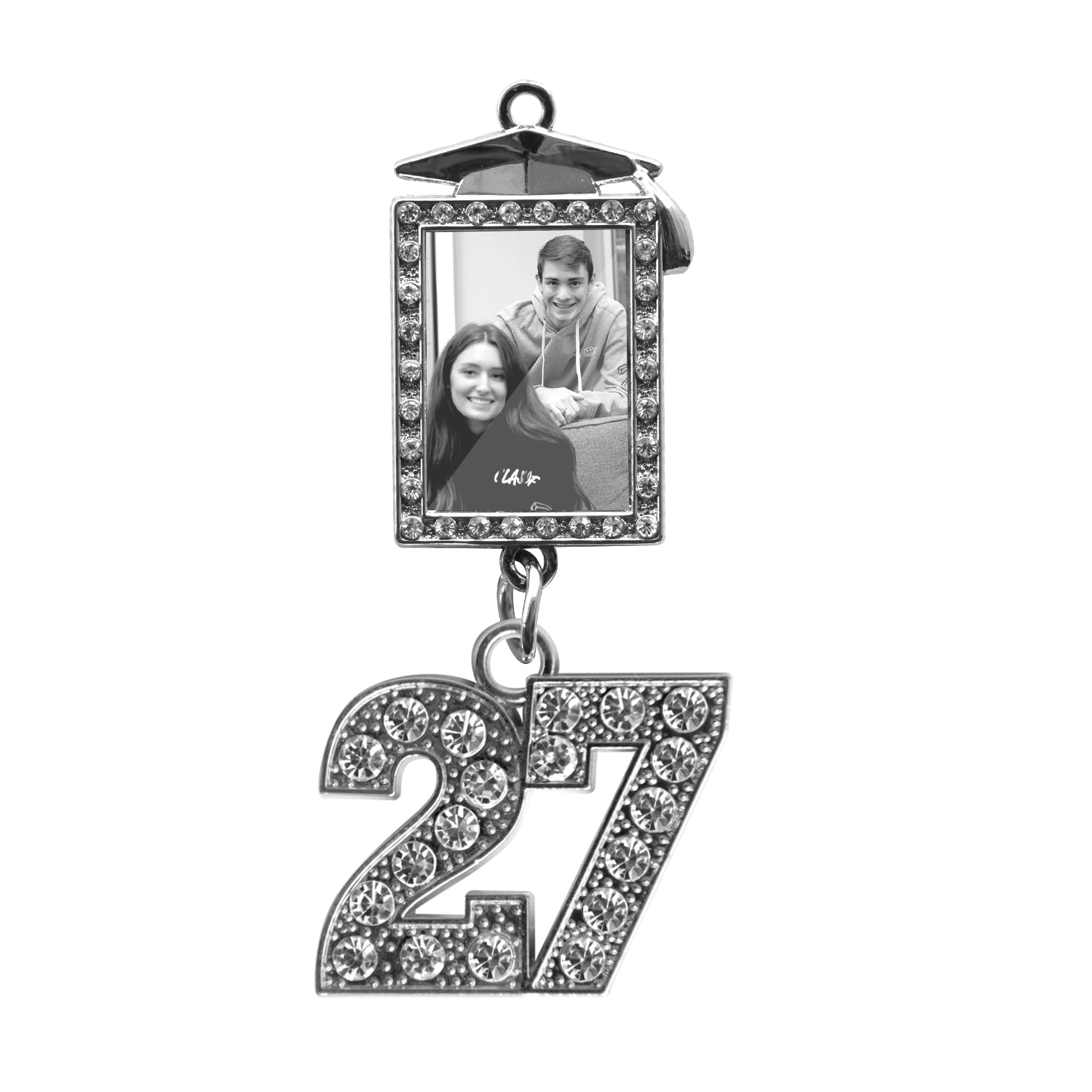 Graduation Tassel Photo Frame Charm With Bling Charm by Wholesale Grad Supply