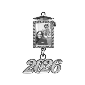 Graduation Tassel Photo Frame Charm With Date Drop by Wholesale Grad Supply