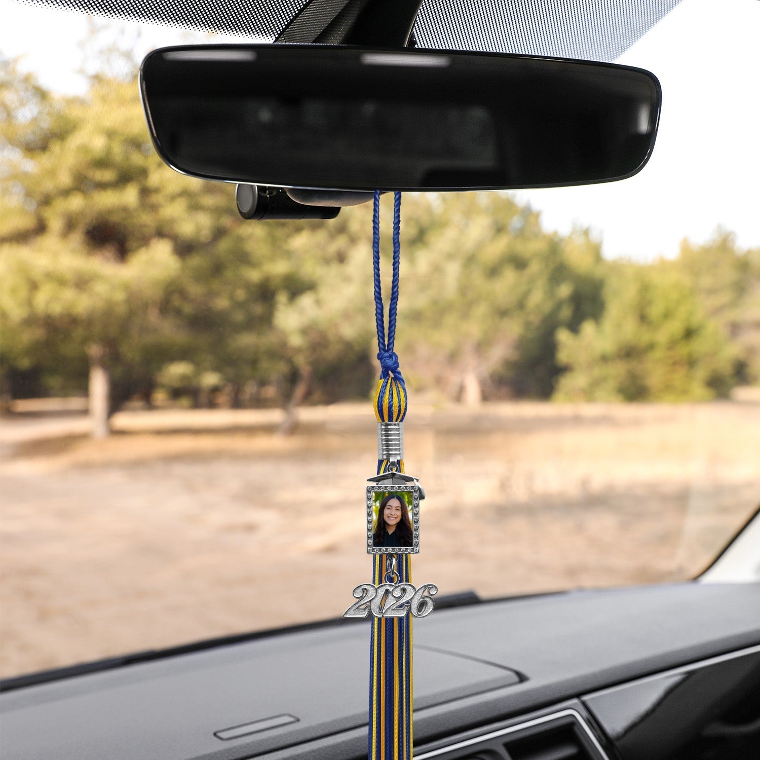 Graduation Tassel Photo Frame Charm With Date Drop by Wholesale Grad Supply