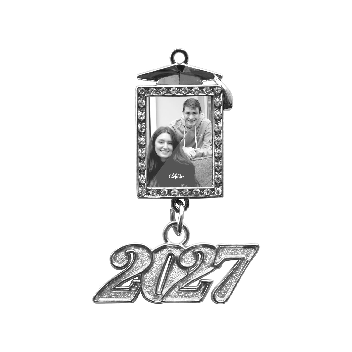 Graduation Tassel Photo Frame Charm With Date Drop by Wholesale Grad Supply