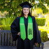 Green Class of 2024 Graduation Stole/Sash with Classic Tips by Wholesale Grad Supply