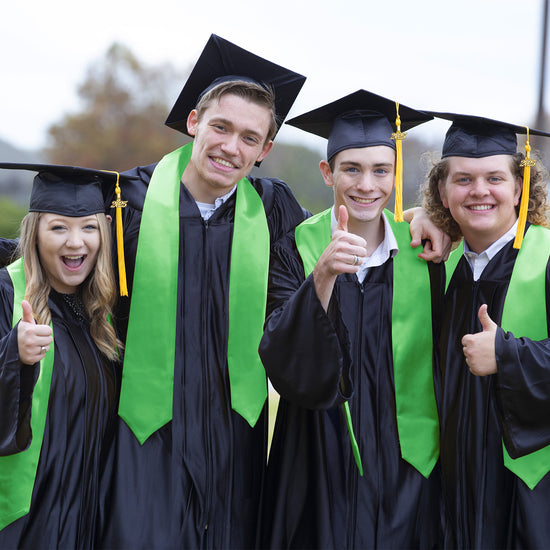 Green Graduation Stole by Wholesale Grad Supply