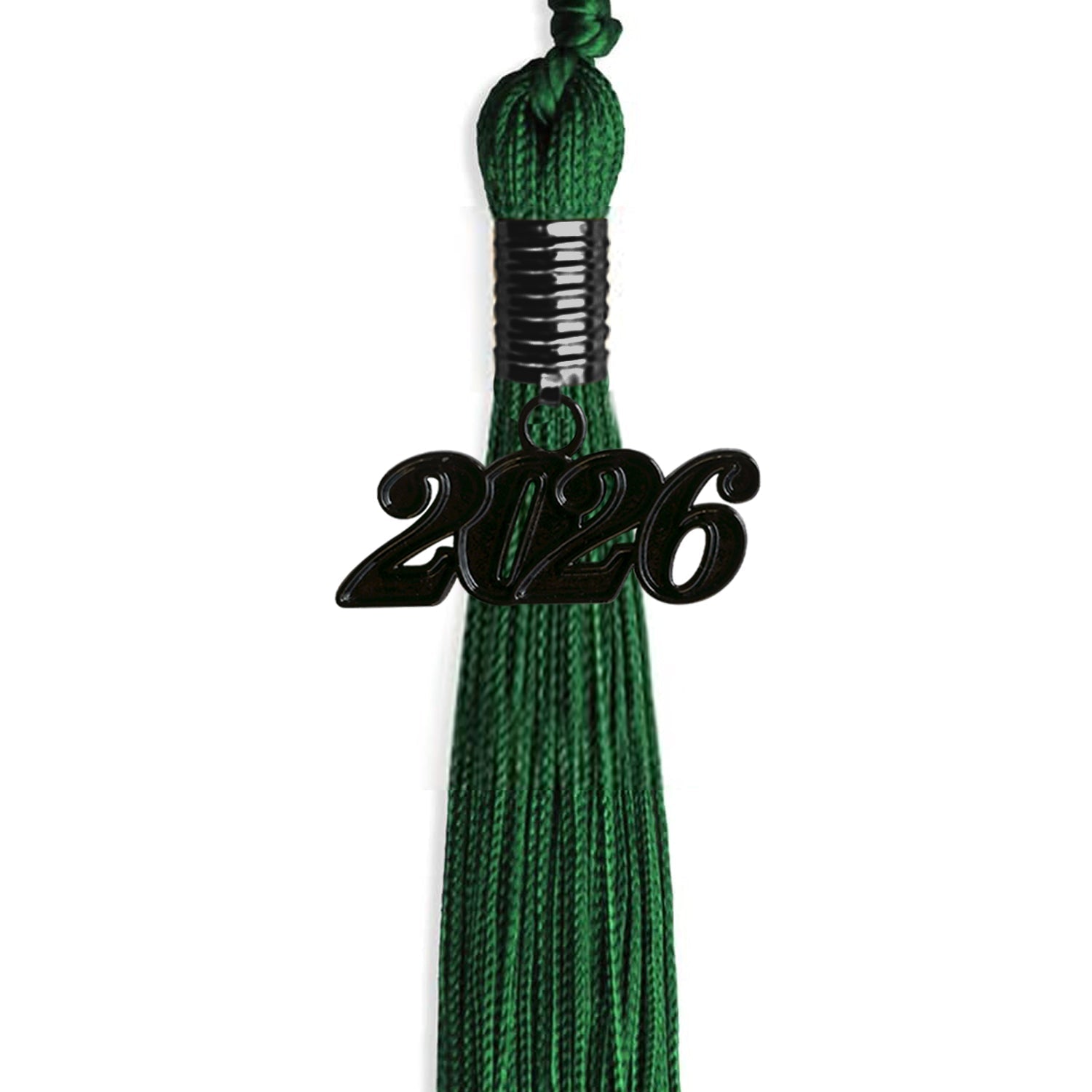 Green Graduation Tassel with Black Bling Charm by Wholesale Grad Supply