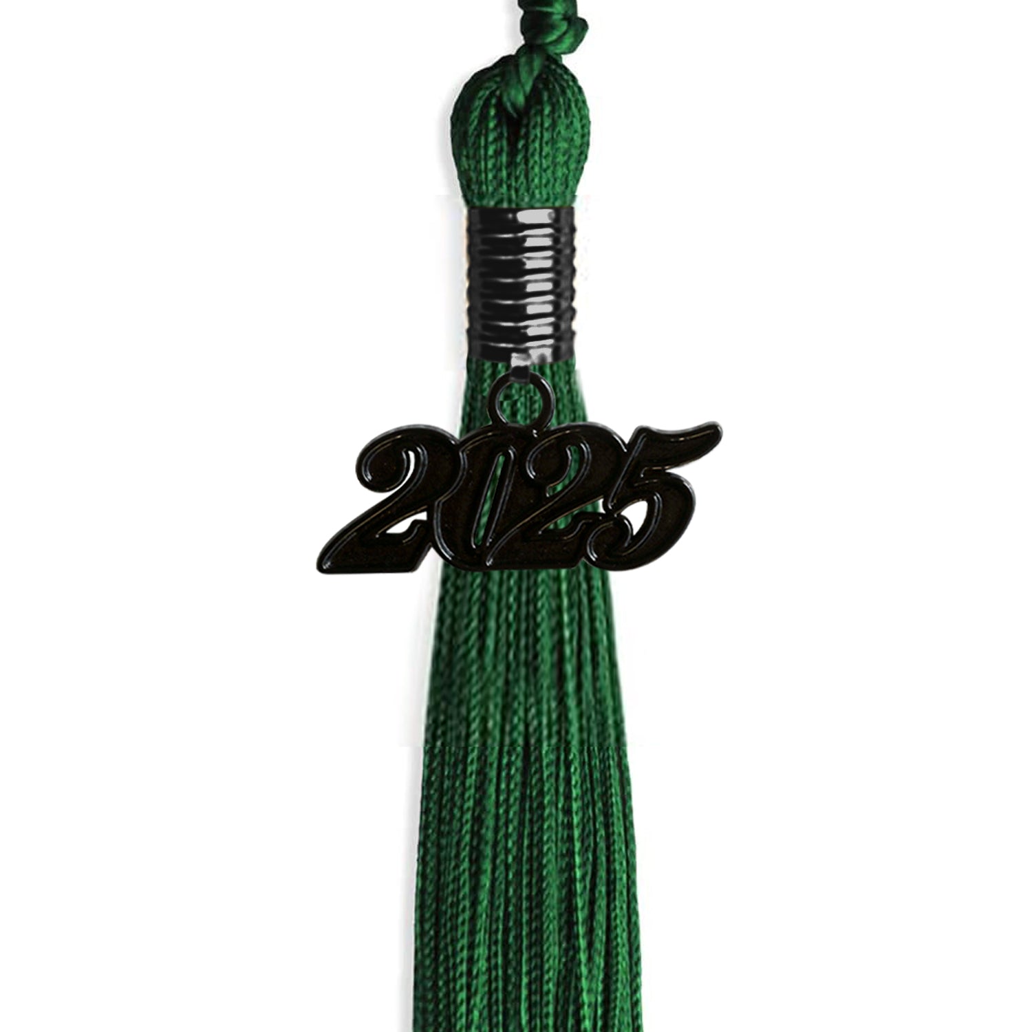Green Graduation Tassel with Black Bling Charm by Wholesale Grad Supply