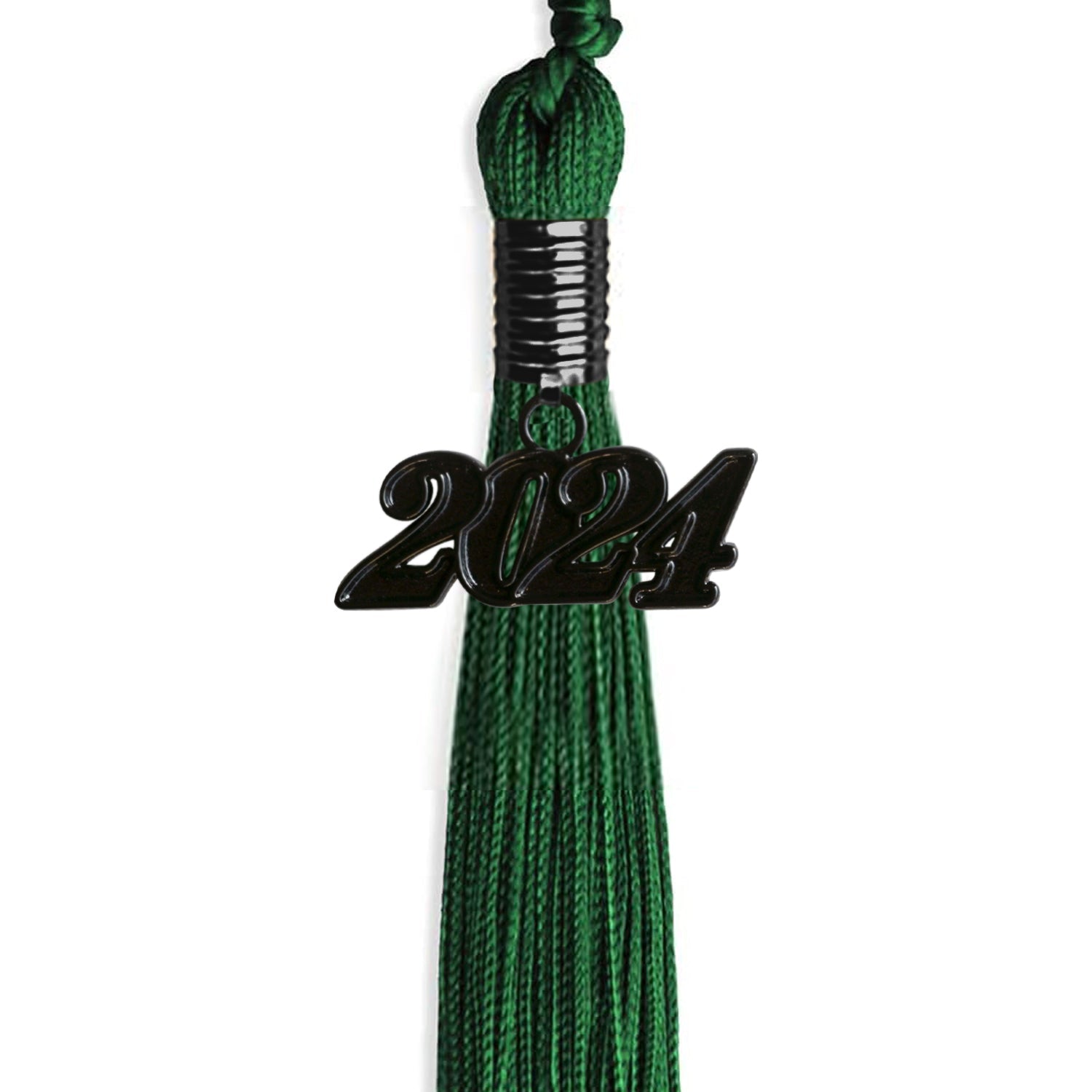 Green Graduation Tassel with Black Bling Charm by Wholesale Grad Supply