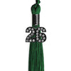 Green Graduation Tassel with Black Bling Charm by Wholesale Grad Supply
