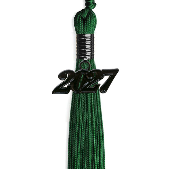 Green Graduation Tassel with Black Bling Charm by Wholesale Grad Supply