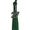 Green Graduation Tassel with Black Bling Charm by Wholesale Grad Supply