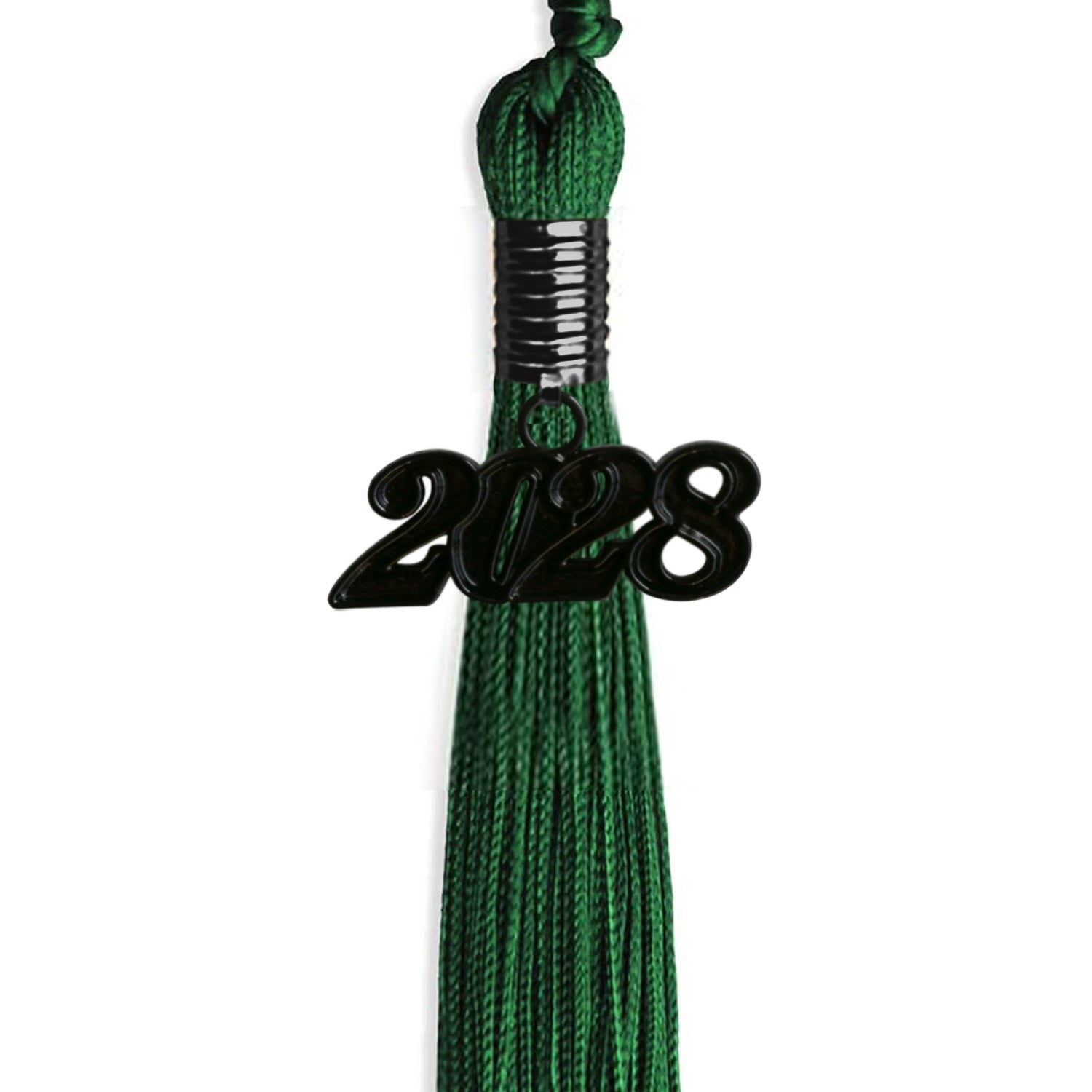 Green Graduation Tassel with Black Bling Charm by Wholesale Grad Supply