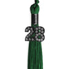 Green Graduation Tassel with Black Bling Charm by Wholesale Grad Supply