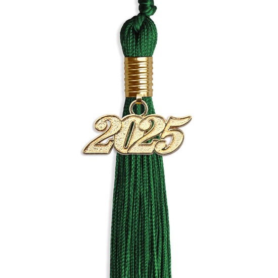 Green Graduation Tassel with Gold Bling Charm by Wholesale Grad Supply
