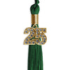 Green Graduation Tassel with Gold Bling Charm by Wholesale Grad Supply