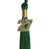 Green Graduation Tassel with Gold Bling Charm by Wholesale Grad Supply