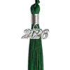 Green Graduation Tassel with Silver Bling Charm by Wholesale Grad Supply