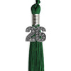 Green Graduation Tassel with Silver Bling Charm by Wholesale Grad Supply
