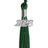 Green Graduation Tassel with Silver Bling Charm by Wholesale Grad Supply