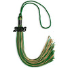 Green/Antique Gold Mixed Color Graduation Tassel with Black Bling Charm by Wholesale Grad Supply