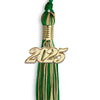 Green/Antique Gold Mixed Color Graduation Tassel with Gold Bling Charm by Wholesale Grad Supply