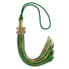 Green/Antique Gold Mixed Color Graduation Tassel with Gold Bling Charm by Wholesale Grad Supply