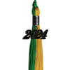 Green/Bright Gold Graduation Tassel with Black Bling Charm by Wholesale Grad Supply