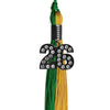 Green/Bright Gold Graduation Tassel with Black Bling Charm by Wholesale Grad Supply