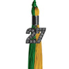 Green/Bright Gold Graduation Tassel with Black Bling Charm by Wholesale Grad Supply