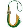 Green/Bright Gold Graduation Tassel with Gold Bling Charm by Wholesale Grad Supply