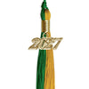 Green/Bright Gold Graduation Tassel with Gold Bling Charm by Wholesale Grad Supply