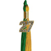 Green/Bright Gold Graduation Tassel with Gold Bling Charm by Wholesale Grad Supply
