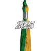 Green/Bright Gold Graduation Tassel with Silver Bling Charm by Wholesale Grad Supply