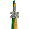Green/Bright Gold Graduation Tassel with Silver Bling Charm by Wholesale Grad Supply