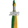 Green/Bright Gold Graduation Tassel with Silver Bling Charm by Wholesale Grad Supply