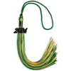 Green/Gold Mixed Color Graduation Tassel with Black Bling Charm by Wholesale Grad Supply
