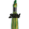 Green/Gold Mixed Color Graduation Tassel with Black Bling Charm by Wholesale Grad Supply