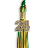 Green/Gold Mixed Color Graduation Tassel with Gold Bling Charm by Wholesale Grad Supply