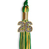 Green/Gold Mixed Color Graduation Tassel with Gold Bling Charm by Wholesale Grad Supply